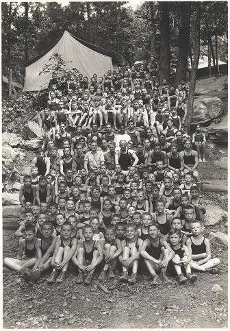 Boys at Hebrew Orphan Asylum Camp from the Records of the Hebrew Orphan Asylum of the City of New York.