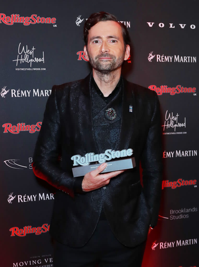 David Tennant, recognized for his role in <em>Doctor Who</em>, posed during the Rolling Stone U.K. Awards in 2023 in London, England. <span class="copyright">Dave Benett–Getty Images </span>