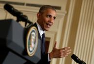 US President Barack Obama speaks during a news conference at the White House in Washington, DC on July 22, 2016