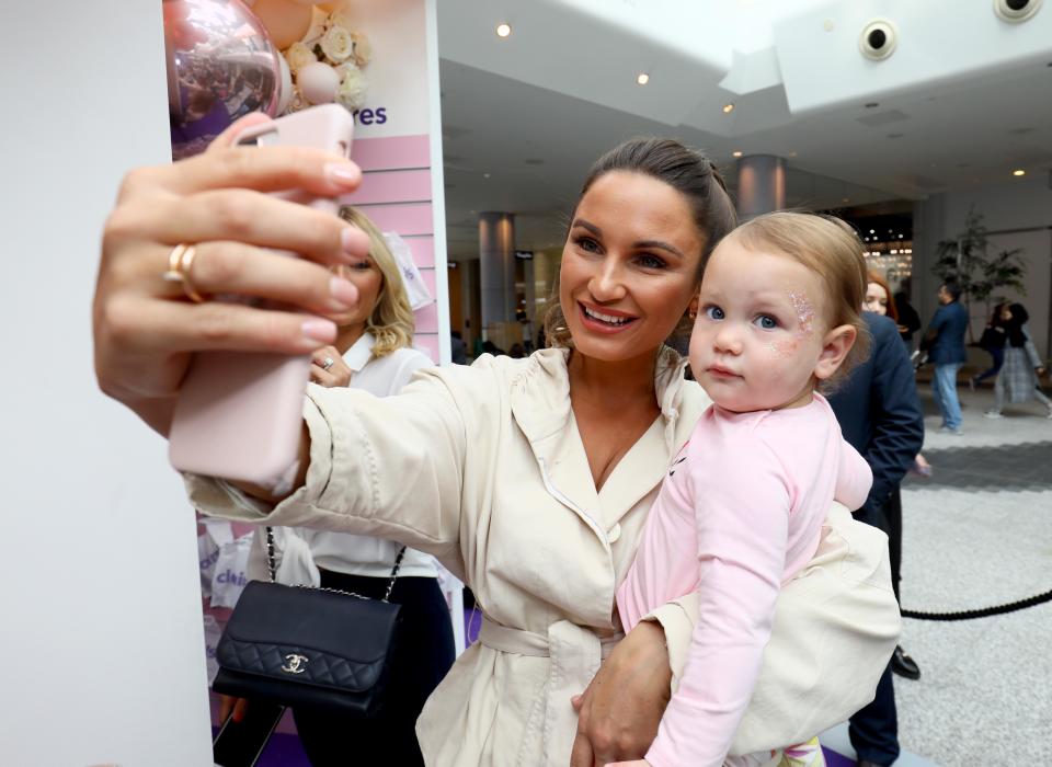 LONDON, ENGLAND - MARCH 23: Sam Faiers and her daughter Rosie Knightley attend Claire's birthday celebrations, featuring some of their favourite celebrity parents and influencers taking part in lots of fun activities for all the family, at Westfield White City on March 23, 2019 in London, England. (Photo by Tim P. Whitby/Getty Images for Claire's European Services Limited)