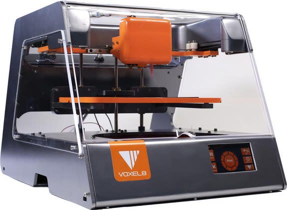 Voxel8's 3D printer is capable of printing in both conventional plastic and conductive ink, allowing it to print objects with embedded electronic components.