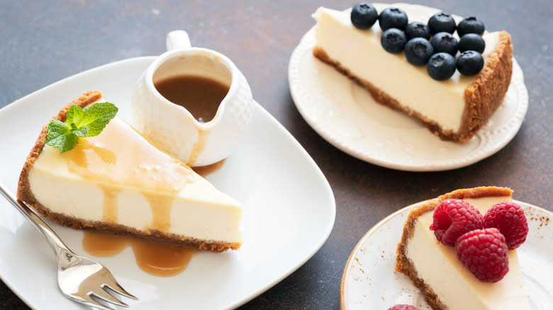 A selection of cheesecakes