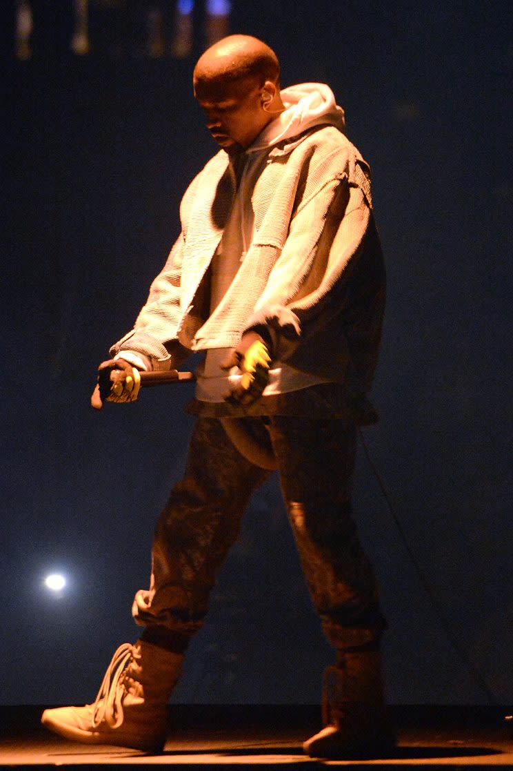 Kanye West performs during his 