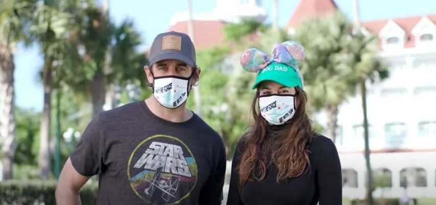 Aaron Rodgers and Shailene Woodley at Disney World wearing Star Wars masks