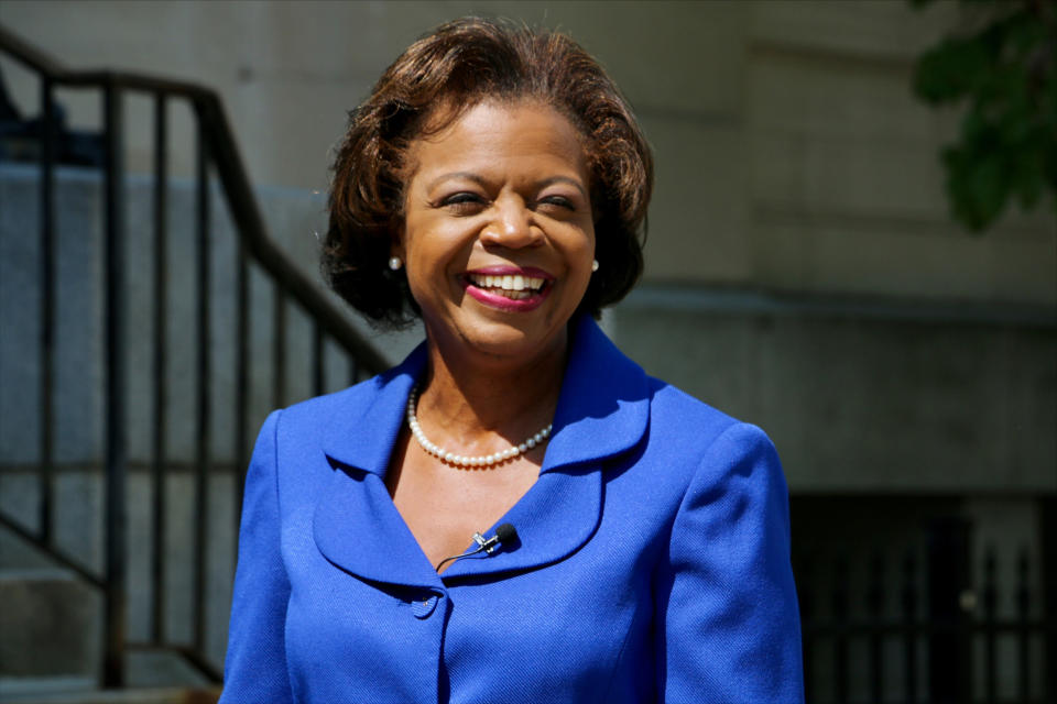 FILE - Democratic U.S. Senate candidate Cheri Beasley on Aug. 29, 2022, in Durham, N.C. (AP Photo/Hannah Schoenbaum, File)