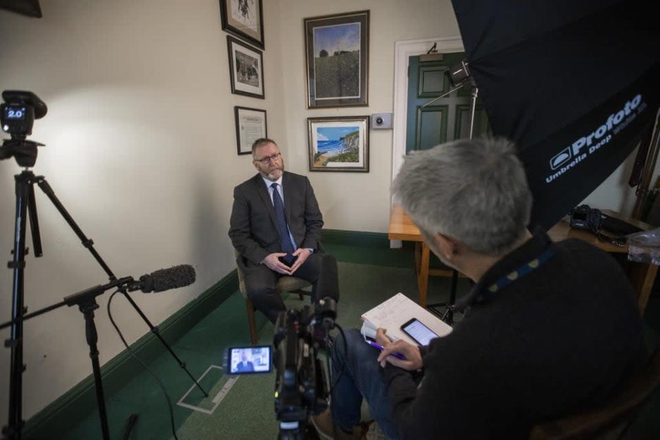 Ulster Unionist Party leader Doug Beattie during an interview with the PA news agency in his Parliament Buildings office at Stormont (Liam McBurney/PA) (PA Wire)
