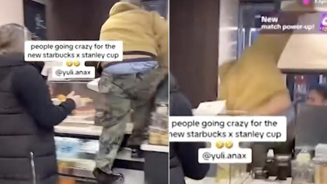 Man Seen Hurdling Starbucks Counter at Target to Steal Pink Stanley Cups