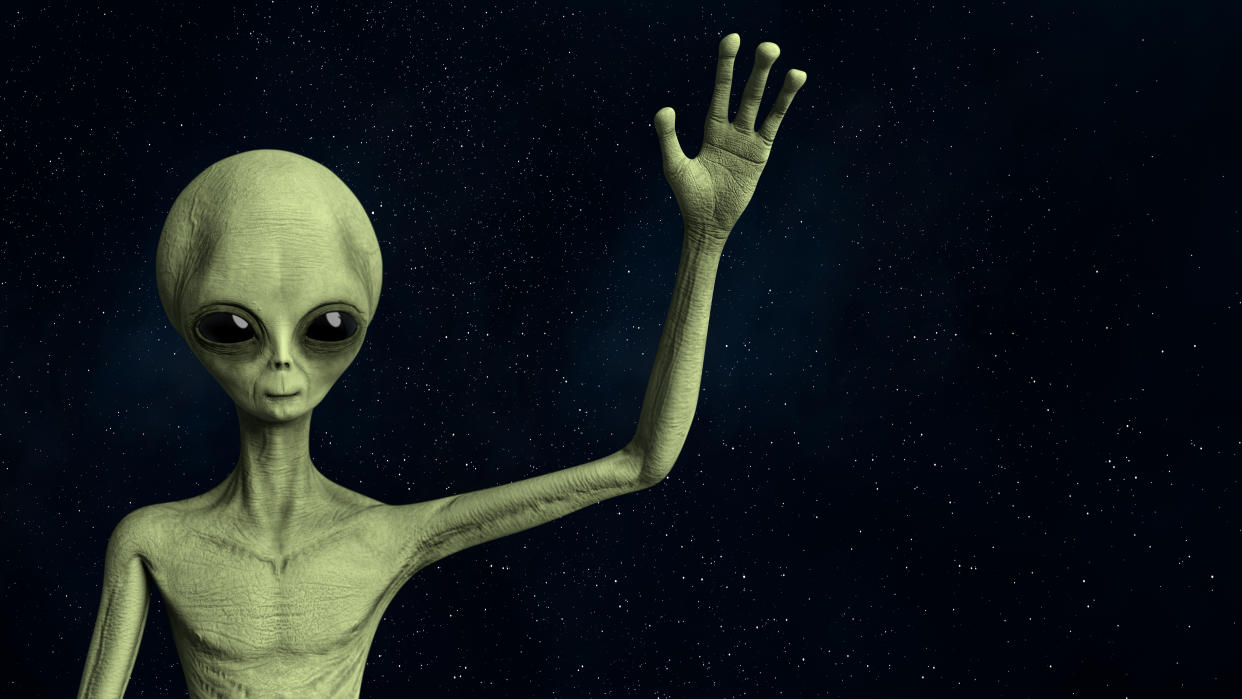 In Science-Fiction-Erzählungen werden Aliens oft als Wesen mit dunklen großen Augen dargestellt. (Bild: Getty Images)