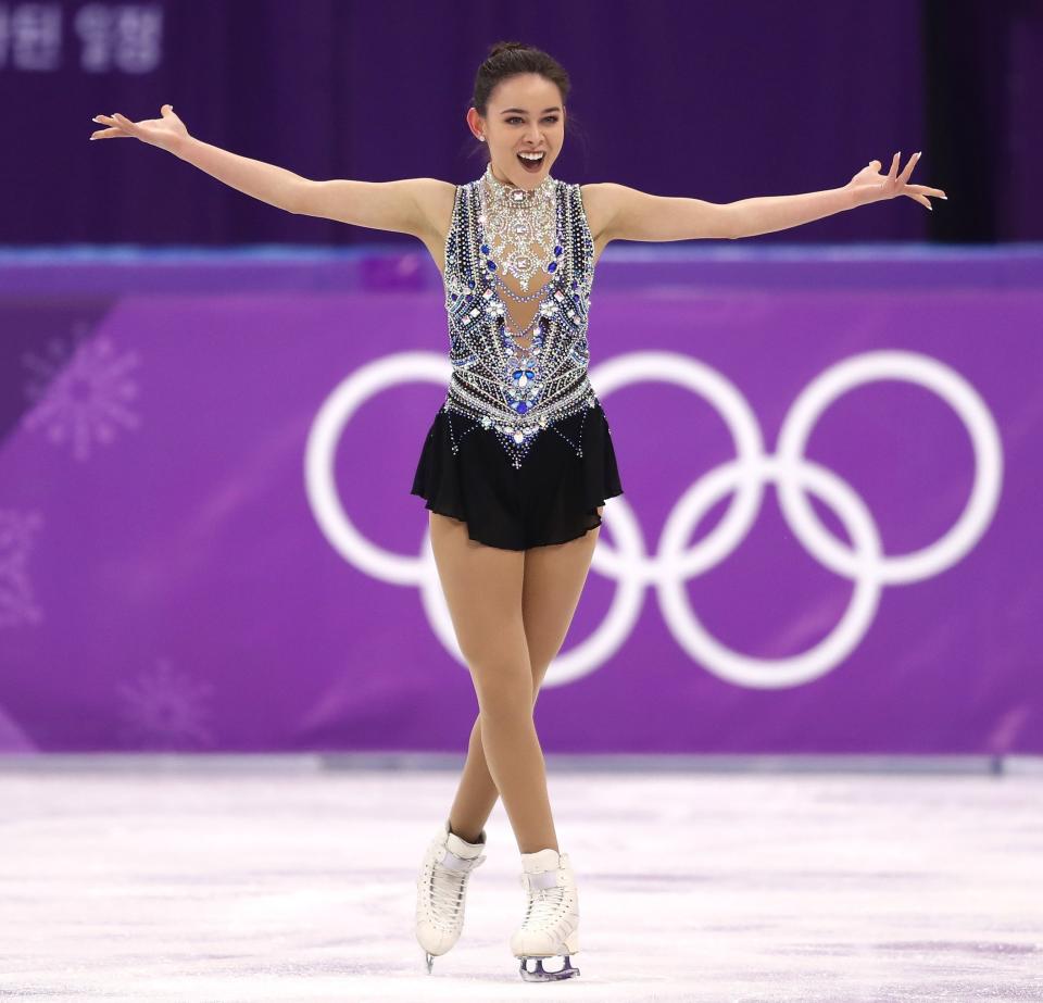 Craine, of Australia, kind of took sparkle to a new level with this costume, which she wore for her free skate during the ladies single competition. There's a lot going on with that bodice, but she looked so confident and happy wearing it, which makes us love it.