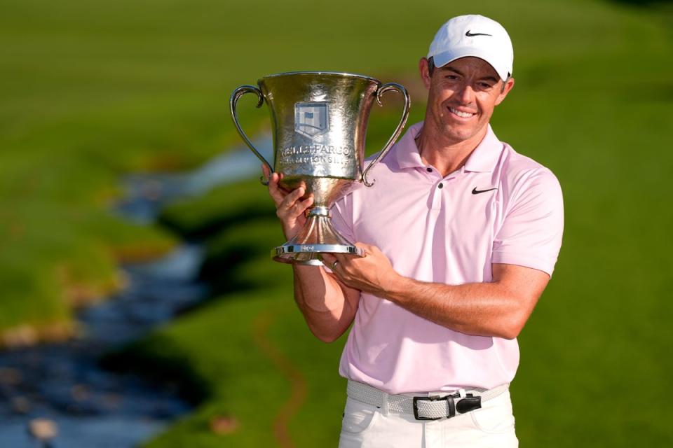 Rory McIlroy warmed up for the US PGA Championship with a fourth victory at Quail Hollow  (AP)
