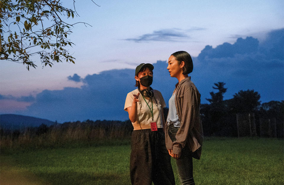 “Past Lives is the story of a woman who is going through a self-revelation, and Greta and I both were going through our own self-revelation,” says Song (left), with Lee. “For her, finding herself as the main character of her own story, and also her Korean-ness. And for me, that I’m a filmmaker. We were having a parallel journey.”