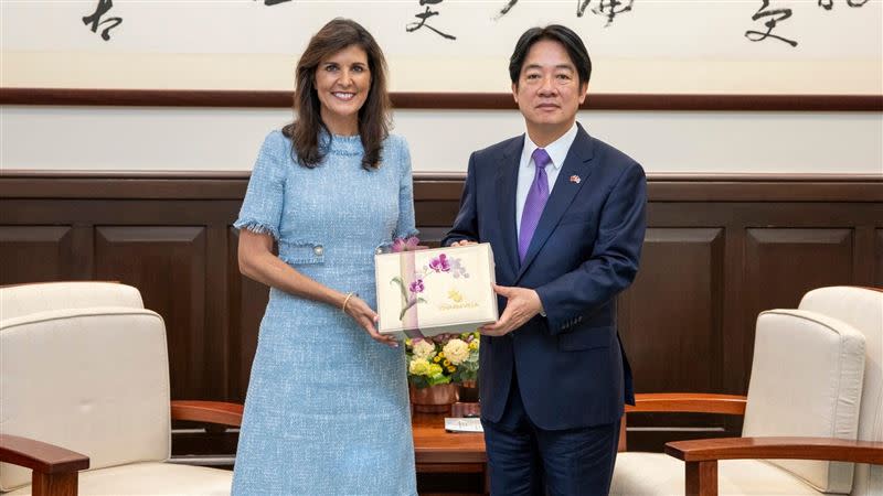 賴清德接見「美國前駐聯合國常代海莉（Nikki Haley）大使訪問團」（圖／總統府提供）