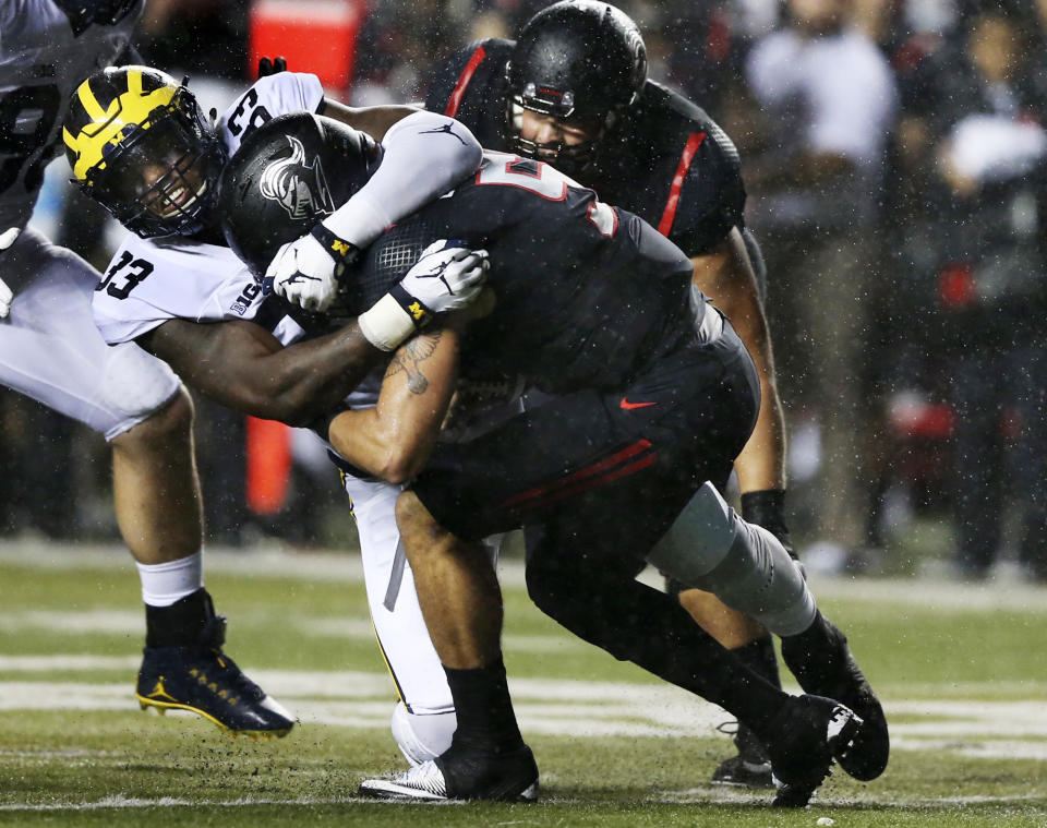 Rutgers could muster only 39 yards of offense in a 78-0 loss to Michigan. (AP Photo/Mel Evans)