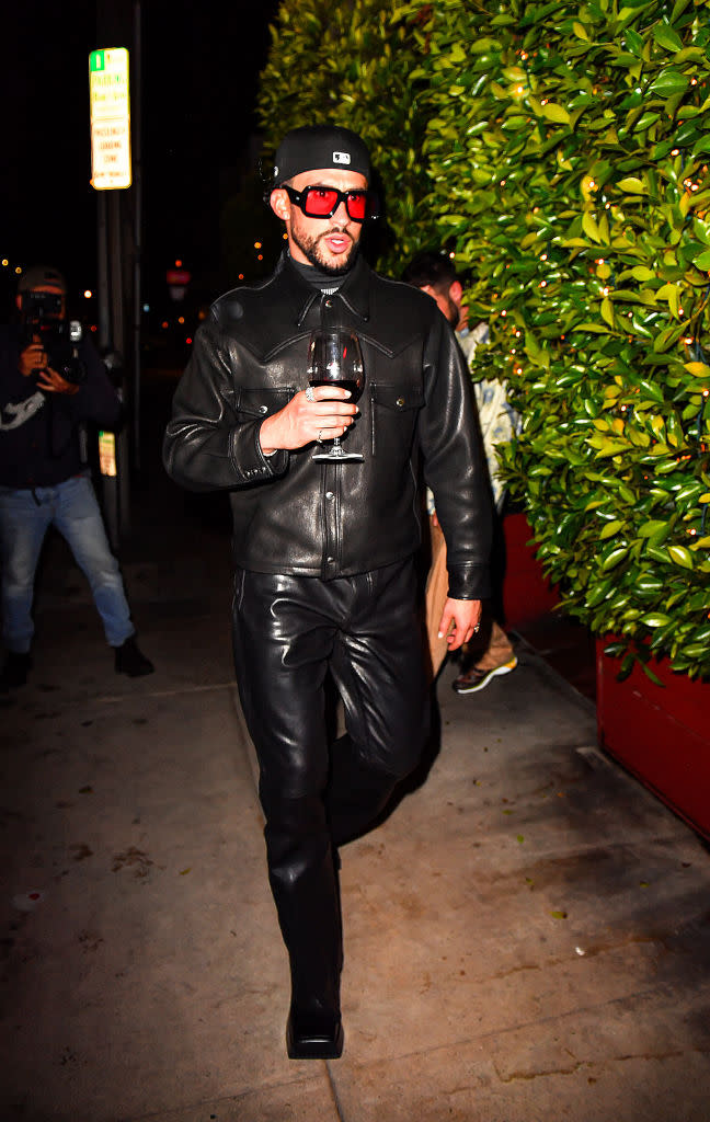 SANTA MONICA, CA - MAY 14: Bad Bunny is seen leaving the SHOREbar on May 14, 2023 in Santa Monica, California. (Photo by MEGA/GC Images)