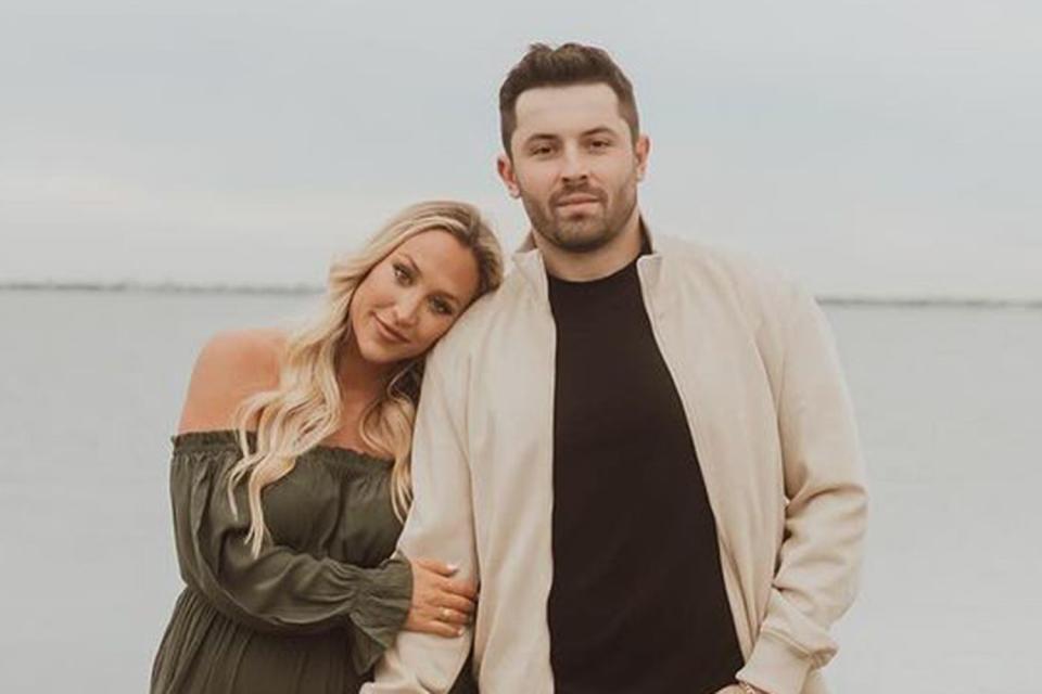 <p>Summer Simmons Photo + Films</p> Baker Mayfield and wife Emily