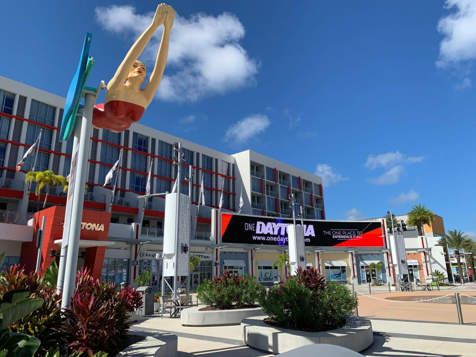 Victory Circle at the One Daytona entertainment, retail and dining complex across the street from Daytona International Speedway offers a backdrop for an assortment of music and special events.