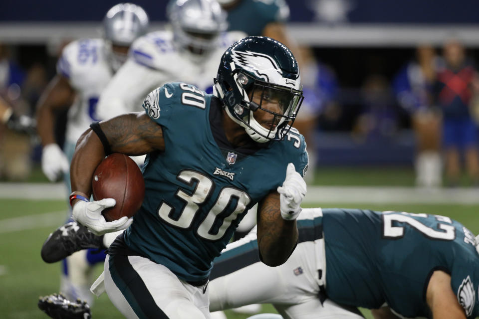 Eagles rookie Corey Clement picked up a car from an old teacher. (AP Photo/Roger Steinman)