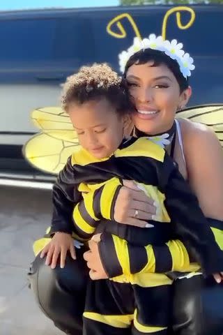 <p>Abby De La Rosa/Instagram</p> Abby De La Rosa poses with her son Zillion on Halloween