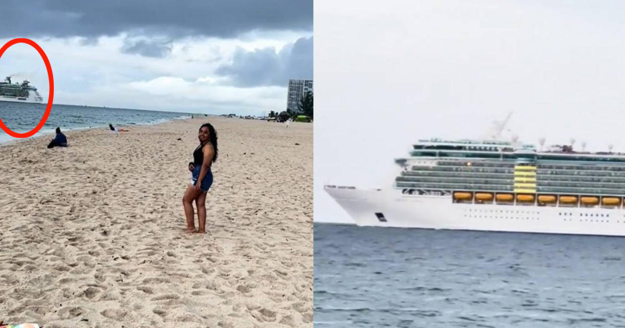 Así fue la travesía de una mujer que olvidó la hora de regresar a su crucero y quedó varada. Foto: Captura de video TikTok vía @karyalcivar79