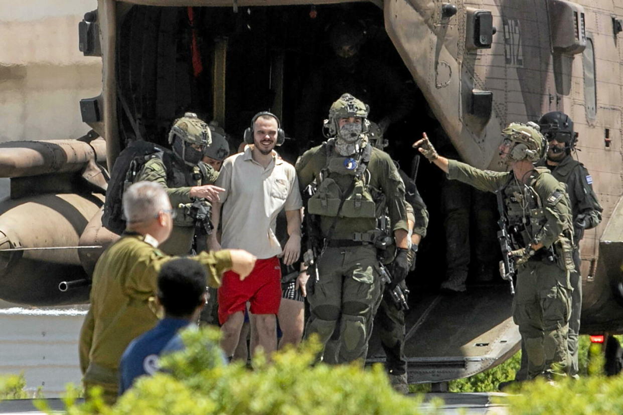 Andrey Kozlov, 27 ans, un des quatre otages ramenés en Israël.  - Credit:Tomer Appelbaum/AP/SIPA 