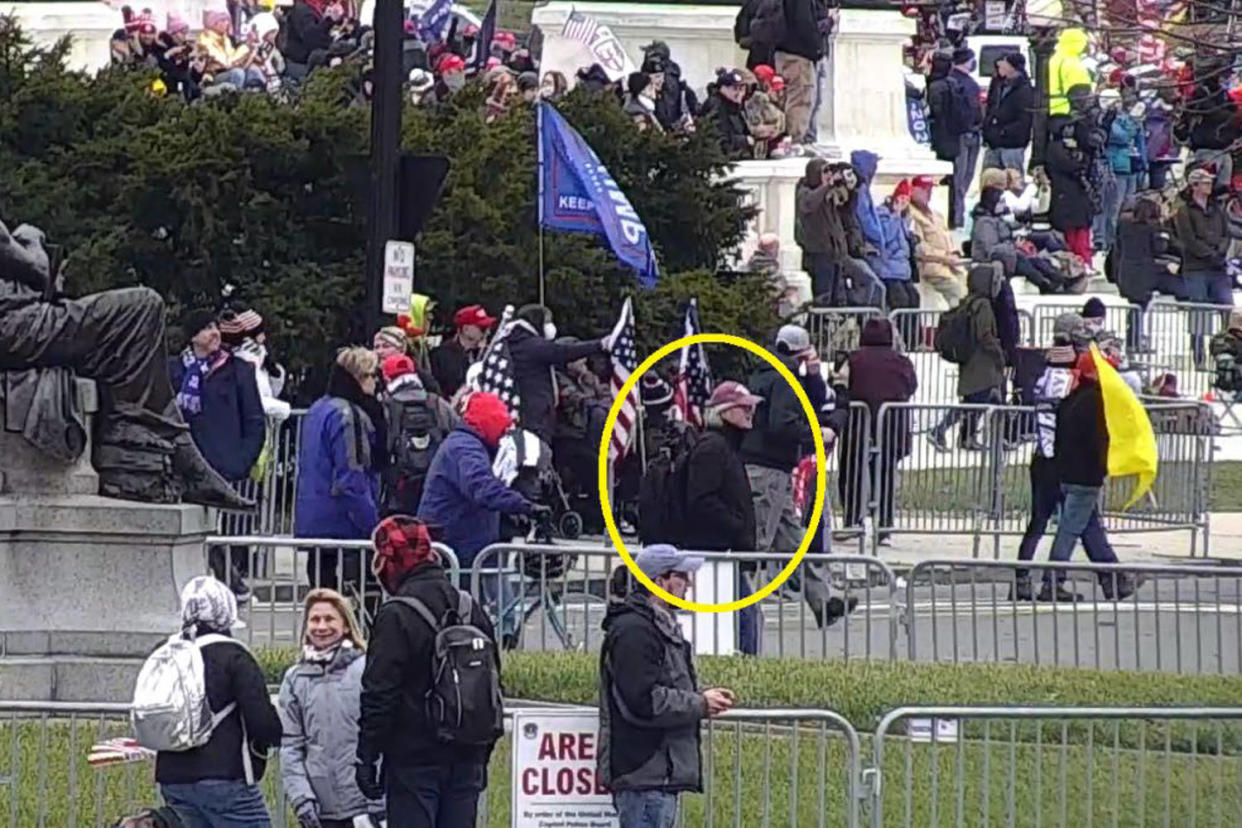 Steve Baker at the U.S. Capitol on Jan. 6, 2021. (U.S. Attorney's Office for the District of Columbia)