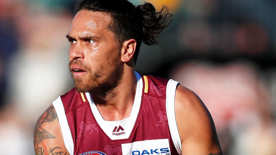 Allen Christensen of the Lions. (Photo by Adam Trafford/AFL Media/Getty Images)