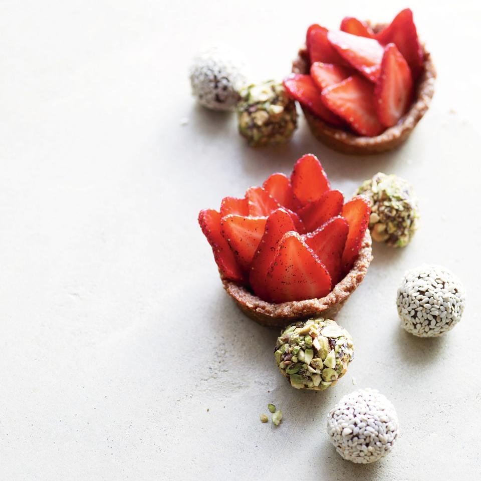 Strawberry Tarts with Ginger-Nut Crust