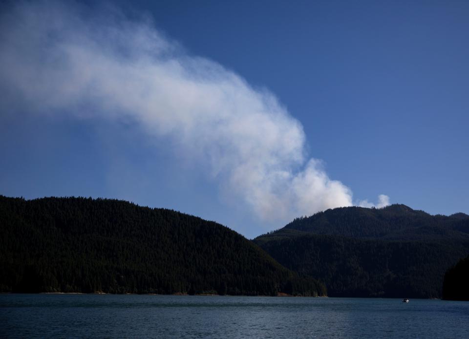 Multiple agencies were working to put out the Slate Fire burning near Detroit Lake.