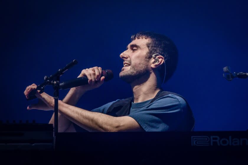 BERLIN, GERMANY - NOVEMBER 27: Singer, musician and DJ Fred Again performs live on stage during a concert at the Velodrom on November 27, 2022 in Berlin, Germany. (Photo by Frank Hoensch/Redferns)