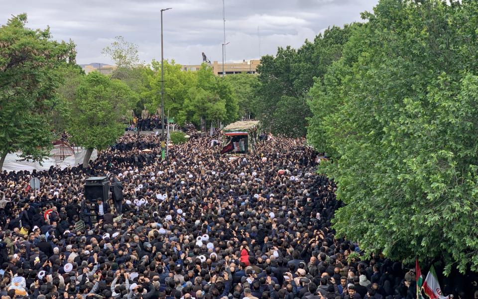Another image showing the large crowd in Tabriz.