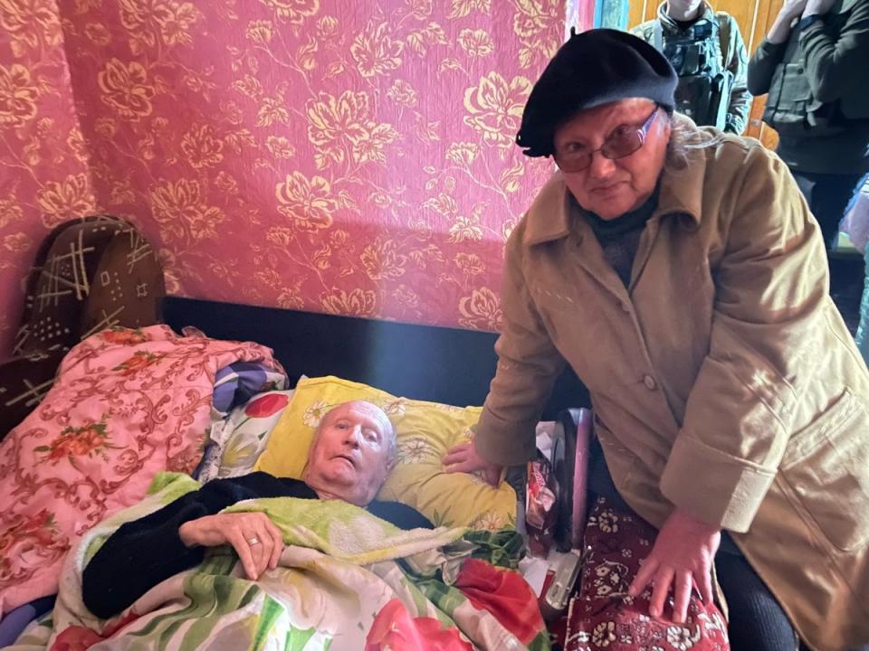 Maya Chickonenko, 75, and her husband Anatoly, 81, are deciding whether to stay in the area or flee Russian bombing once more (Supplied/Kim Sengupta)