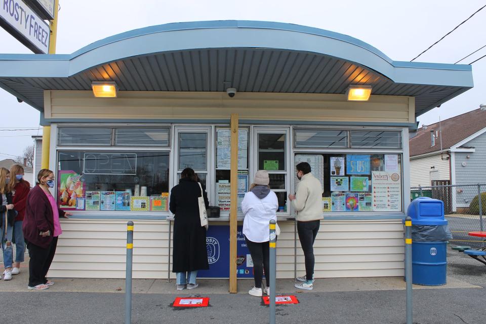 Patrons line up for a tasty treat at the Frosty Freez in 2021.