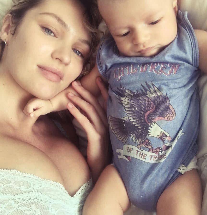 Victoria's Secret stunner Candice Swanepoel shared an adorable photo with her precious newborn baby Anaca. "Children of the tribe," she captioned the Instagram snap on Nov. 18, 2016. Swanepoel and her fiance Hermann Nicoli welcomed their bundle of joy to the world in Oct.