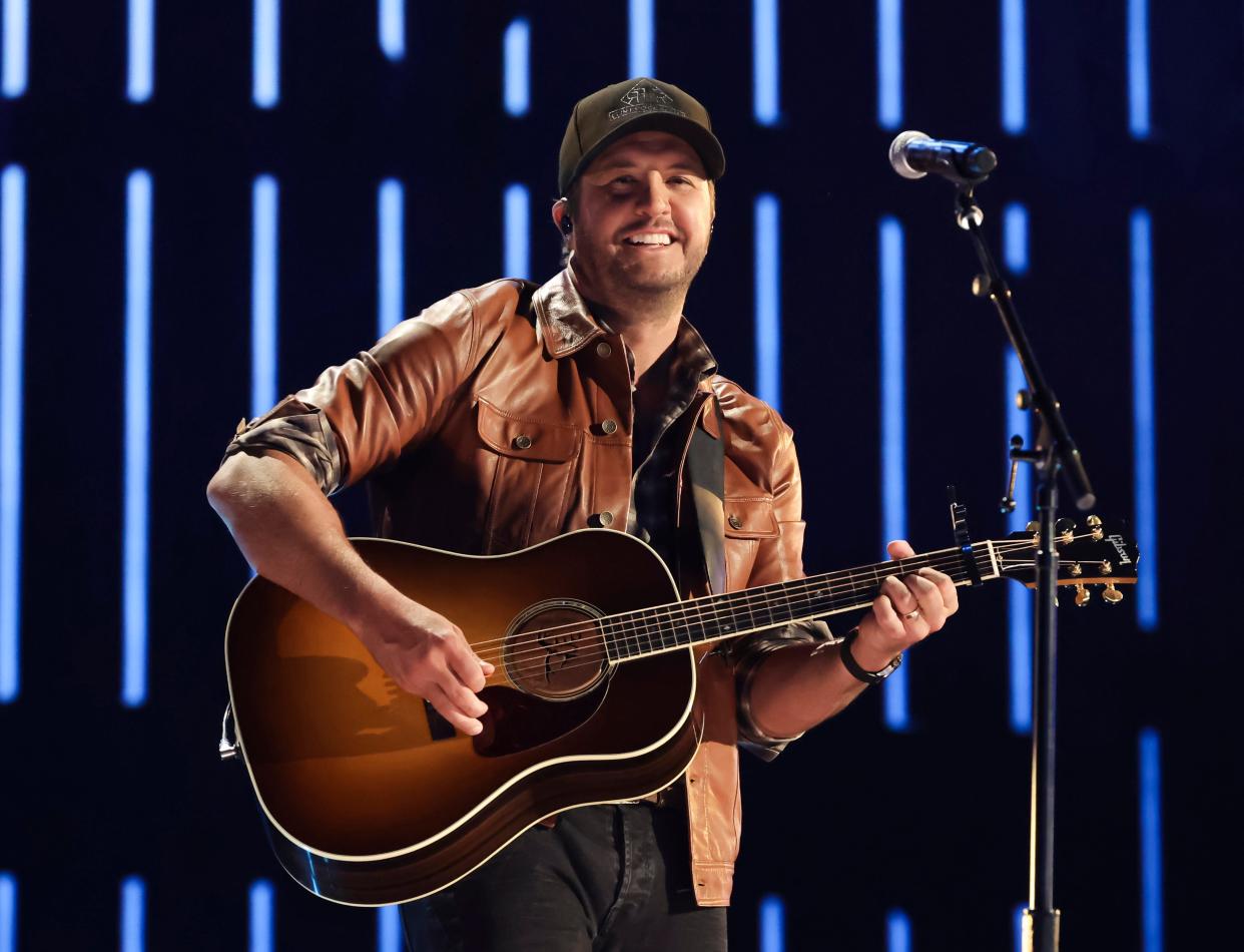 LAS VEGAS, NEVADA - MARCH 06: In this image released on March 06, 2022, Luke Bryan performs onstage during the 57th Academy of Country Music Awards, airing on March 07,2022, at Allegiant Stadium in Las Vegas, Nevada. (Photo by Kevin Winter/Getty Images for ACM) ORG XMIT: 775754480 ORIG FILE ID: 1381997527