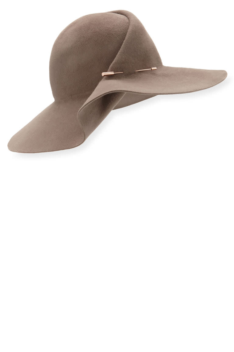 <p><strong>Eugenia Kim </strong>hat, $455, <a rel="nofollow noopener" href="http://www.neimanmarcus.com/Eugenia-Kim-Catherine-Wide-Brim-Pinned-Felt-Hat-Mink/prod188020171_cat51770734__/p.prod?icid=&searchType=EndecaDrivenCat&rte=%252Fcategory.service%253FitemId%253Dcat51770734%2526pageSize%253D120%2526No%253D0%2526Ns%253DSELLABLE_DATE%257C1%2526refinements%253D&eItemId=prod188020171&cmCat=product" target="_blank" data-ylk="slk:neimanmarcus.com;elm:context_link;itc:0;sec:content-canvas" class="link ">neimanmarcus.com</a>. </p>