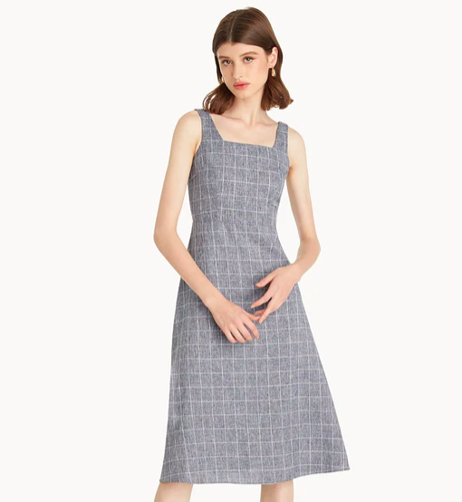 Grid Square Neck Dress. PHOTO: Pomelo