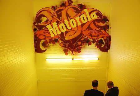 A decorated stairwell at Motorola Mobility global headquarters is seen at their public unveiling in Chicago, Illinois, April 22, 2014. REUTERS/Jim Young