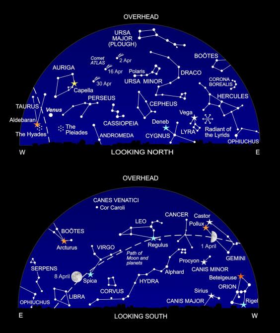 The night sky at around 11pm this month (Nigel Henbest)