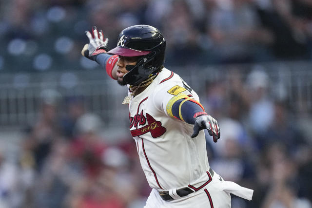 Yahoo Sports on X: The Atlanta Braves' big hat HR celebration has