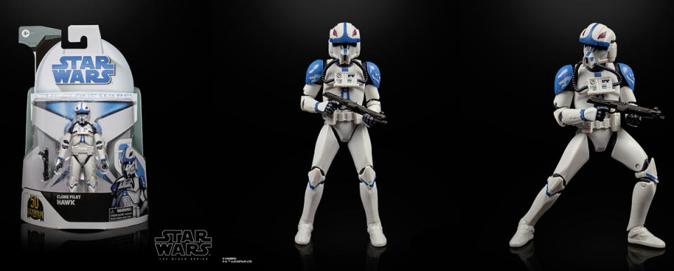 Clone pilot Hawk of the 501st gets his own Black Series figure. 