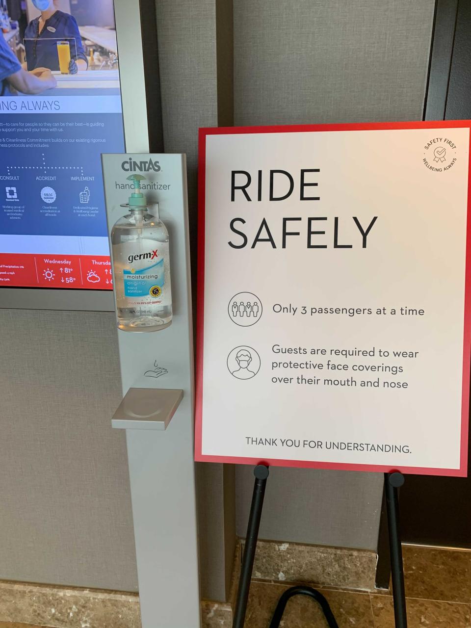 The Grand Hyatt in Washington provides hand-sanitizing stations.