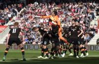 Britain Football Soccer - Southampton v Hull City - Premier League - St Mary's Stadium - 29/4/17 Hull City's Eldin Jakupovic attempts to punch the ball clear Action Images via Reuters / Tony O'Brien Livepic