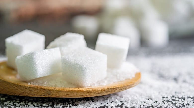 White sugar cubes