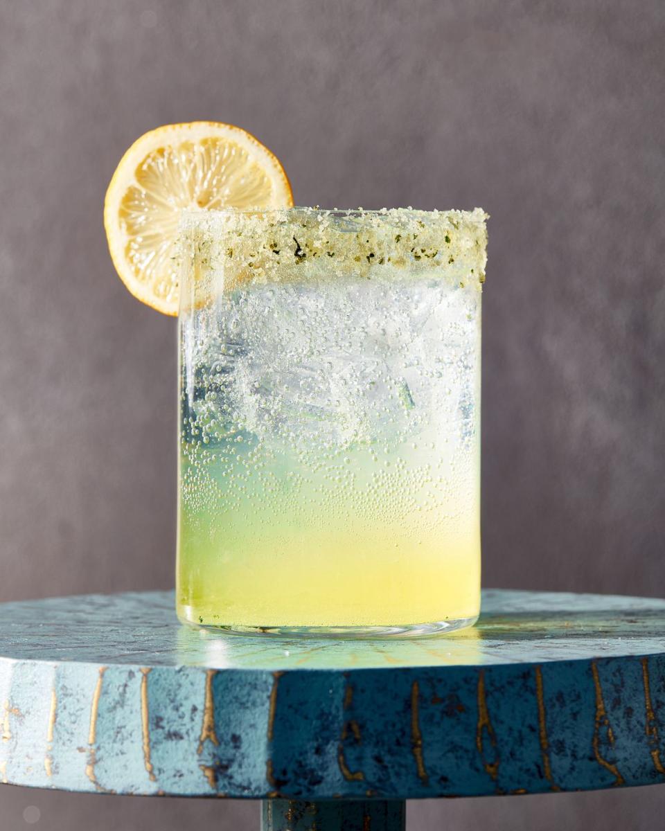 Spiked Sparkling Basil Lemonade