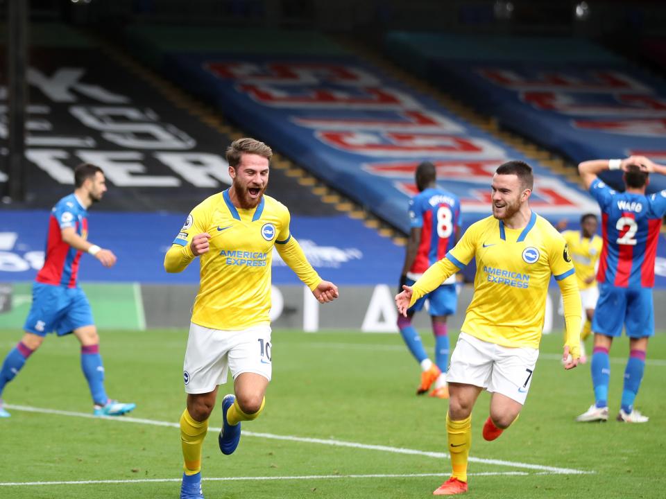 Alexis Mac Allister celebrates equalising for Brighton (Getty Images)