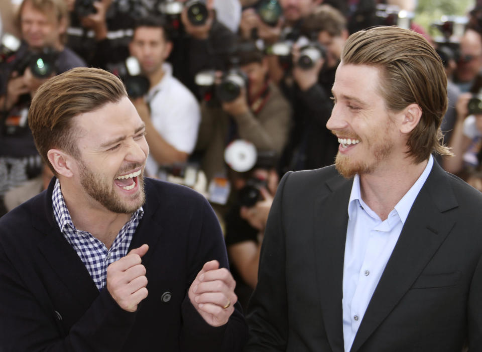 Actors Justin Timberlake and Garrett Hedlund during a photo call for the film Inside Llewyn Davis at the 66th international film festival, in Cannes, southern France, Sunday, May 19, 2013. (Photo by Joel Ryan/Invision/AP)