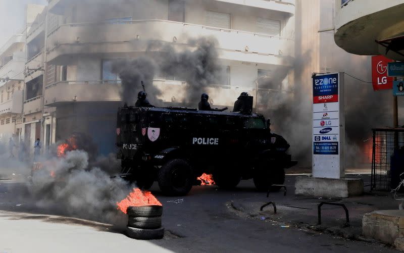 Supporters of opposition leader Sonko demonstrate in Dakar