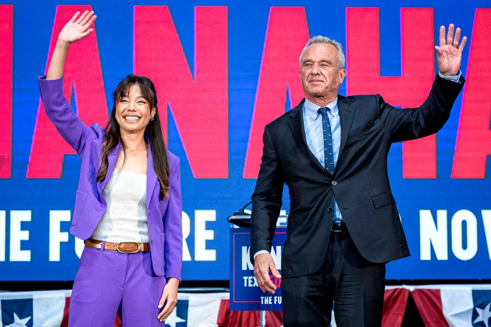 Robert F. Kennedy Jr. and Nicole Shanahan (David Paul Morris / Bloomberg via Getty Images)