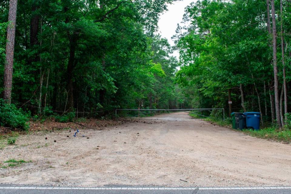 The entrance to the former Pine Island Golf Course property on Beachview Drive on Thursday, May 2, 2024. A developer plans to turn the flood-prone property into an RV park with multiple amenities.