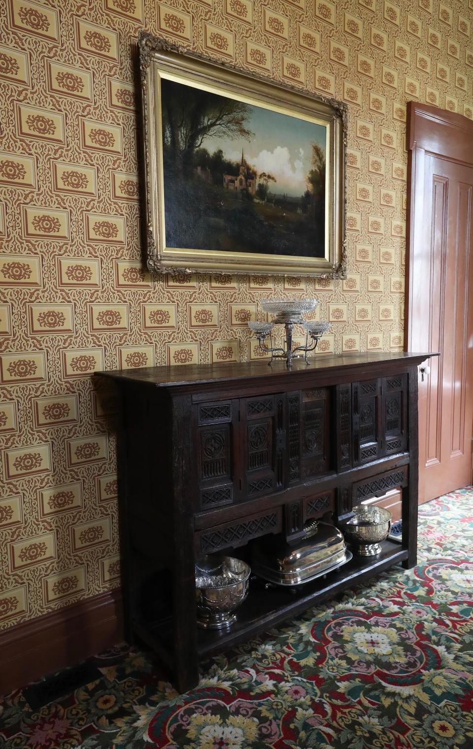 Side board in the Walker-Windle dining room inside the Shrewsbury-Windle House on Mar. 21, 2024. The house is a Greek Revival style structure that was completed in 1849 in Madison, In.